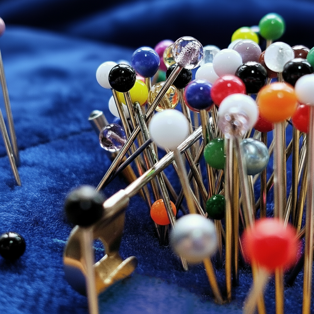 Pracownia krawiecka - szpilki i materiały